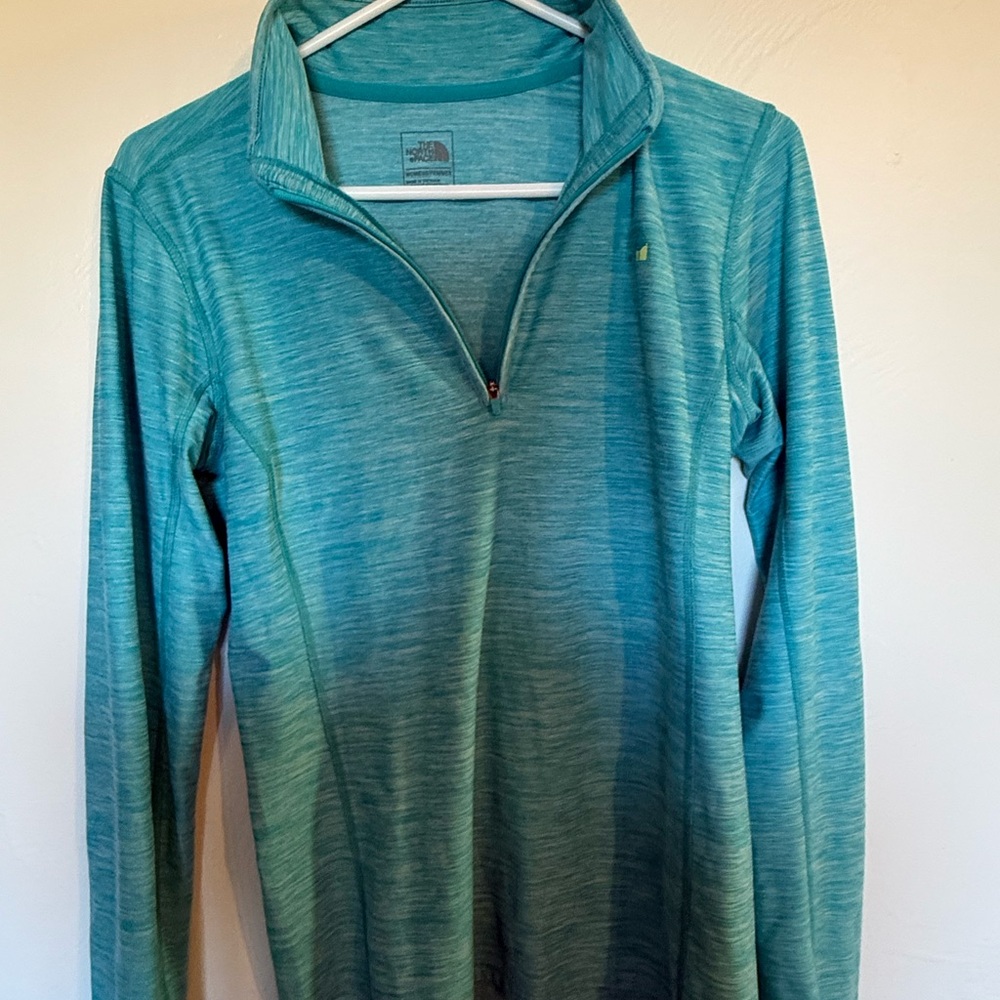 The North Face Teal Quarter-Zip Pullover- medium